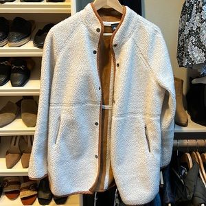 Anthropologie Sherpa cognac trim Teddy Coat / Jacket / Shacket sz: S